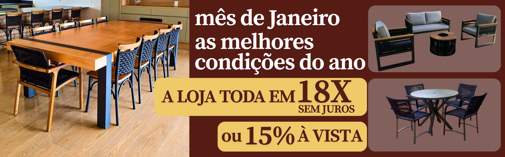 Banner levando para a categoria de mesas gourmet